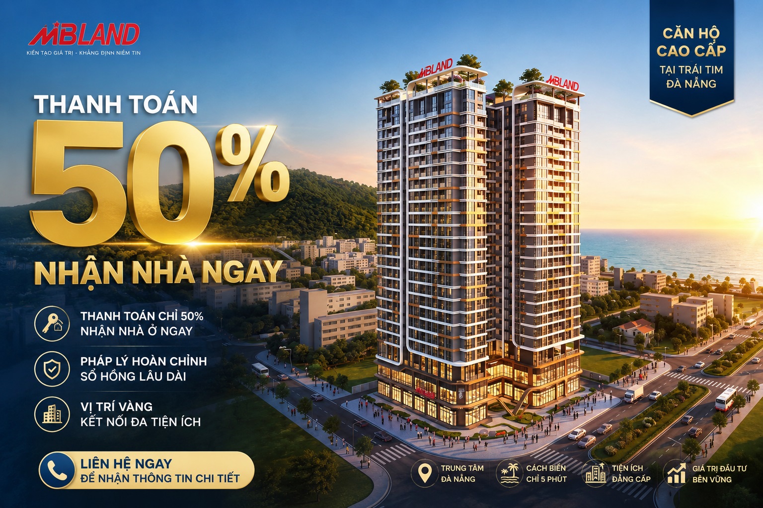 Chính sách thanh toán 50% nhận nhà ngay - The Camellia Đà Nẵng